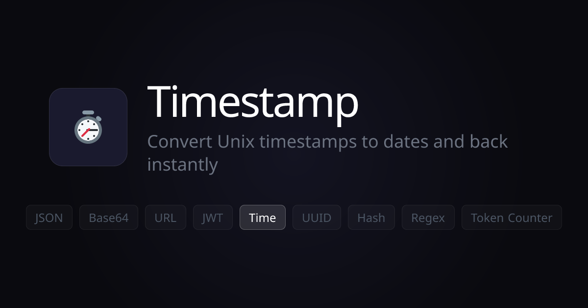Unix Timestamp Converter — Epoch to Date | DevTools